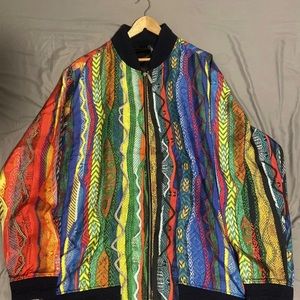NEW!! COOGI Australia  Silk Colorful Full Zip Track Jacket Men’s Size 3XL $600